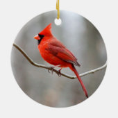 Rode kardinaalsteun keramisch ornament (Achterkant)