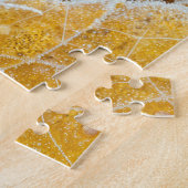 Rode Kardinaalvogel in Vorstige Herfstbladeren Legpuzzel (Zijkant)