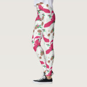 Rode Kardinaalvogel kerstman Leggings (Links)