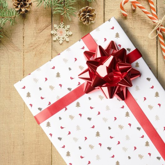 Rode Kardinaalvogel Kerstmis Cadeaupapier