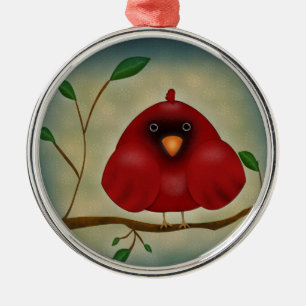 Rode Kardinaalvogel Metalen Ornament