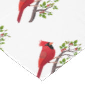 Rode Kardinaalvogel op witte tafelkleed (Gekanteld)