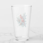 Rode Kardinaalvogels en Dennen Kerst Glazen Glas (Achterkant)