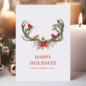 Rode Kardinaalvogels Prettig Vakantie Hertengeweie Feestdagen Kaart
