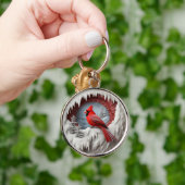 Rode kardinaalwinter sleutelhanger (Hand)