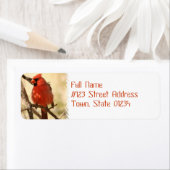 Rode kardinale Adresetiketten Etiket (Insitu)