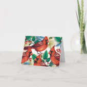 Rode kardinale kerstfeestdag bedankkaart (Voorkant)