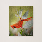Rode kardinale kerstFeestdagen Natuur Legpuzzel (Verticaal)