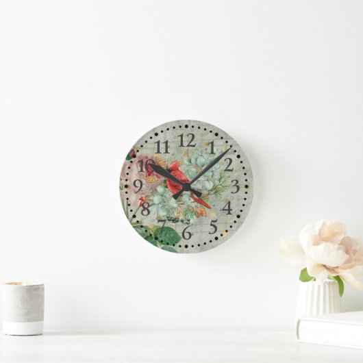 Rode kardinale  ronde klok (Huis)