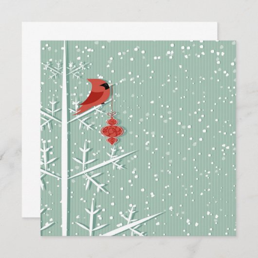 Rode kardinale uitnodiging (Voorkant / Achterkant)