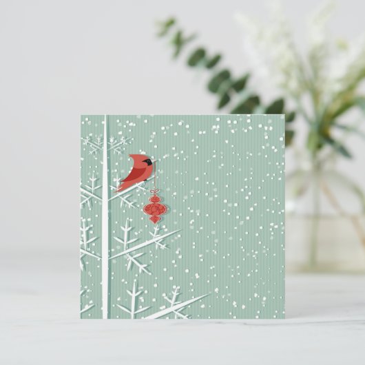 Rode kardinale uitnodiging (Staand voorkant)