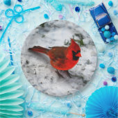 Rode Kardinale Veters en Plumage Papieren Bordje (Feest)