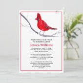 Rode Kardinale viering van de Herdenking van het L Kaart (Staand voorkant)