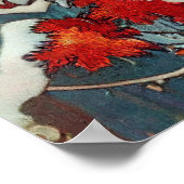 Rode kardinale vogel in de sneeuw poster (Hoek)