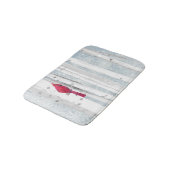 Rode kardinale vogel in mooie sneeuwvogelboom badmat (Gekanteld)