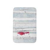 Rode kardinale vogel in mooie sneeuwvogelboom badmat (Voorkant Verticaal)