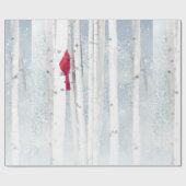 Rode kardinale vogel in mooie sneeuwvogelboom cadeaupapier (Vlak)