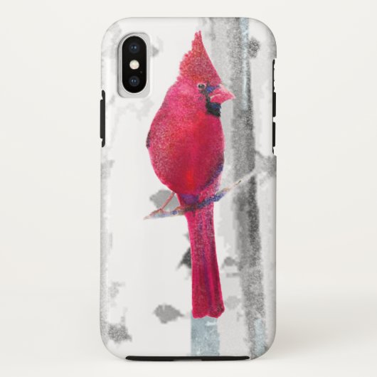 Rode kardinale vogel in mooie sneeuwvogelboom Case-Mate iPhone case (Achterkant)
