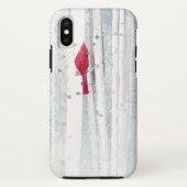 Rode kardinale vogel in mooie sneeuwvogelboom Case-Mate iPhone case (Achterkant)