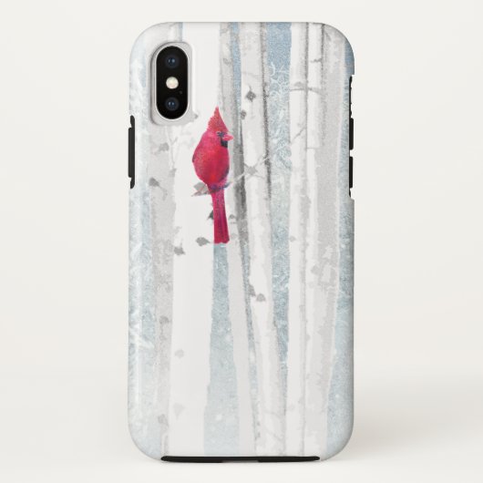 Rode kardinale vogel in mooie sneeuwvogelboom Case-Mate iPhone case (Achterkant)