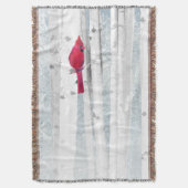 Rode kardinale vogel in mooie sneeuwvogelboom deken (Voorkant Verticaal)