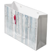 Rode kardinale vogel in mooie sneeuwvogelboom large cadeautasje (Voorkant Gekanteld)