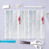 Rode kardinale vogel in mooie sneeuwvogelboom tissuepapier (Craft)