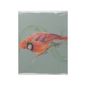 Rode kardinale vogeltekening tekening notitieblok (Linkerzijde)