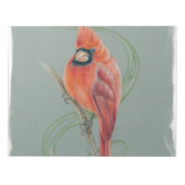 Rode kardinale vogeltekening tekening notitieblok (Voorkant)