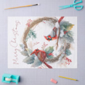 Rode kardinale Waterverf Winterkerst Tissuepapier (Craft)