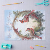 Rode kardinale Waterverf Winterkerst Tissuepapier (Craft)