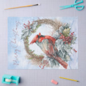 Rode kardinale Waterverf Winterkerst Tissuepapier (Craft)