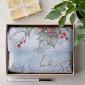 Rode kardinale Waterverf Winterkerst Tissuepapier (Geschenk)