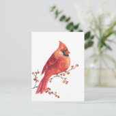 Rode kardinale winter Ilex Berries Briefkaart (Staand voorkant)