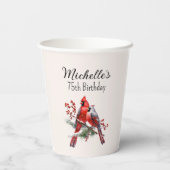 Rode Kardinalen 75ste verjaardag Papieren Bekers (Achterkant)