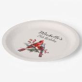 Rode Kardinalen 75ste verjaardag Papieren Bordje (Gekanteld)