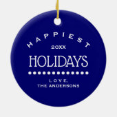 Rode kardinalen | Aangepast kerstjaar Keramisch Ornament (Achterkant)