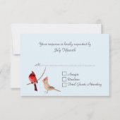 Rode Kardinalen Bruiloft RSVP Kaart (Voorkant)