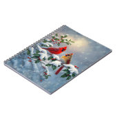 Rode kardinalen en Holly in de sneeuw Notitieboek (Linkerzijde)