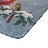Rode kardinalen en Holly in de sneeuw Snijplank (Hoek)