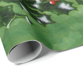 Rode kardinalen en Holly Leaves Cadeaupapier (Rol Hoek)