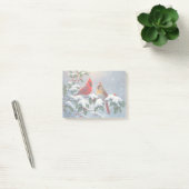 Rode kardinalen en hulst in de sneeuw post-it® notes (Kantoor)