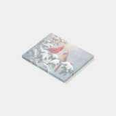 Rode kardinalen en hulst in de sneeuw post-it® notes (Schuin)