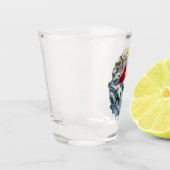 Rode kardinalen en hulst in de sneeuw shot glas (Links)