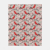 Rode kardinalen en torenbloesems fleece deken (Voorkant)