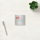 Rode kardinalen Faux Silver Monogram, Couple 3x3 Post-it® Notes (Kantoor)