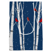 Rode kardinalen in de vogelboom medium cadeauzakje (Achterkant)