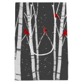 Rode kardinalen in de vogelboom medium cadeauzakje (Achterkant)