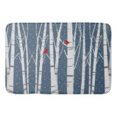 Rode kardinalen in sneeuwvlokken badmat (Voorkant)