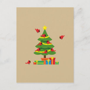 Rode Kardinalen - Kerst Merrier samen doorgebracht Briefkaart
